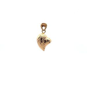 18K Gold Heart Pendant Charm